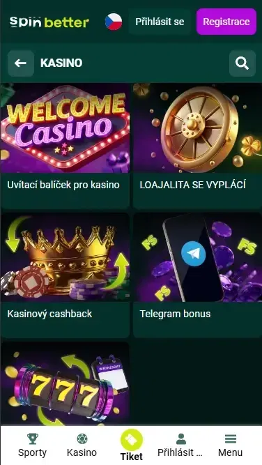 Spinbetter Česká republika: probíhající casino bonusy