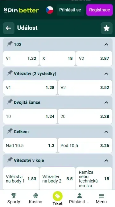 Boxové sázky na Spinbetter v České republice