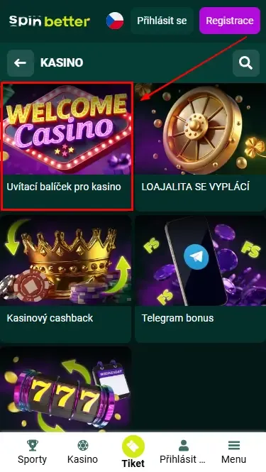 Uvítací kasino bonus v České republice