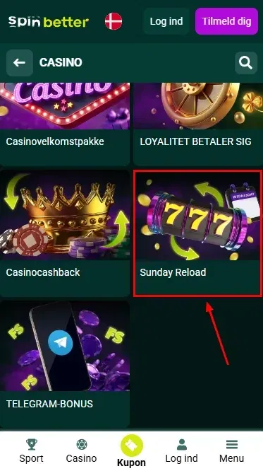 Spinbetter Casino Indbetalingsbonus