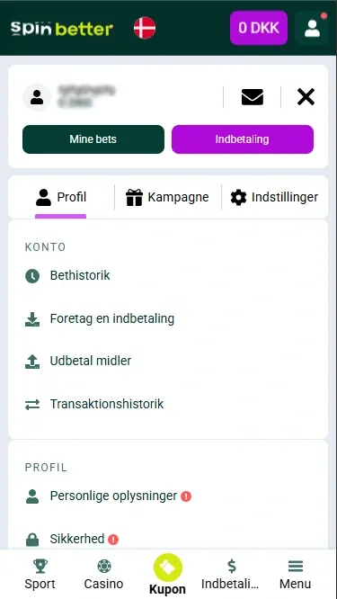 Spinbetter DK-konto