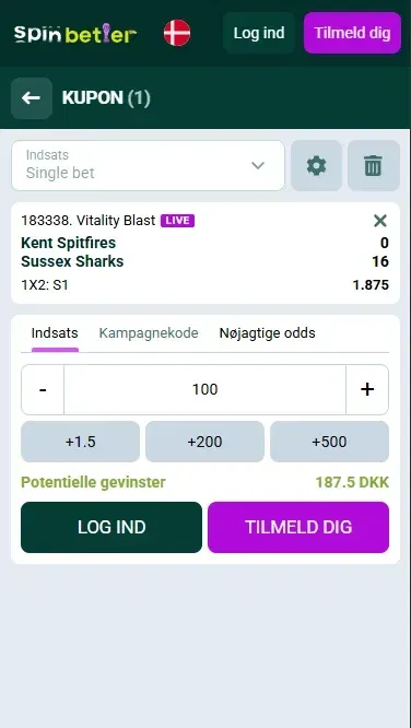 Spinbetter Danmark: Cricket-kupon