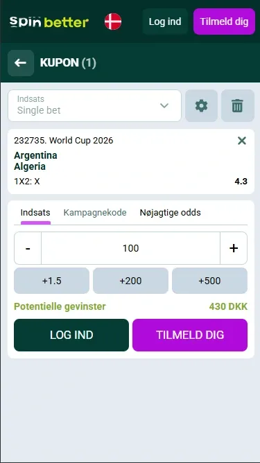 Kom i gang med at spille på Spinbetter