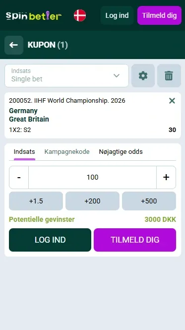 Spinbetter Danmark Ishockey Kupon