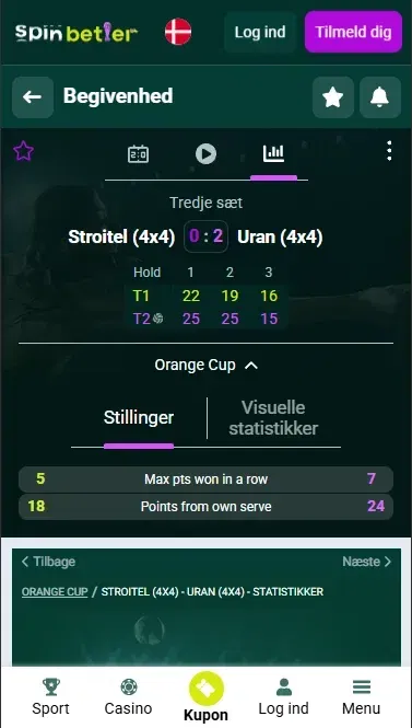 Spinbetter Danmark Live-væddemål på volleyball