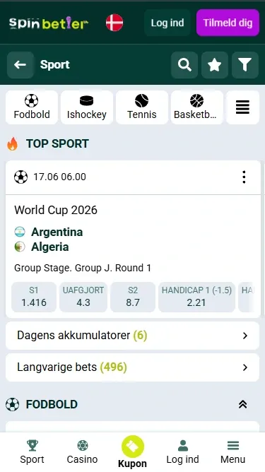 Spinbetter Danmark sportsbetting