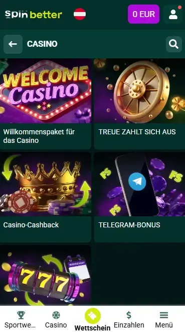 Spinbetter Österreich Casino laufende Boni