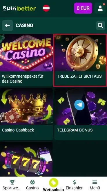 Casino-Bonus für die 10. Einzahlung