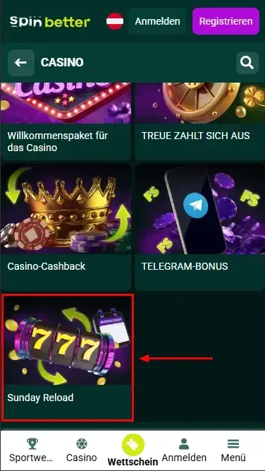 Spinbetter Casino-Einzahlungsbonus