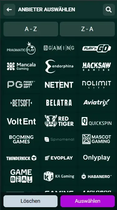 Anbieter von Spinbetter Casino