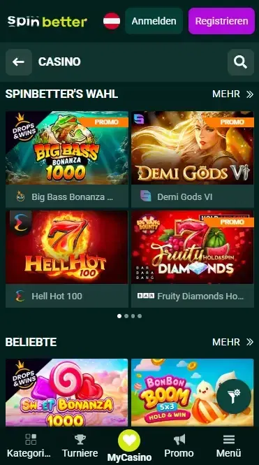 Spinbetter Österreich: Slot-Spiele
