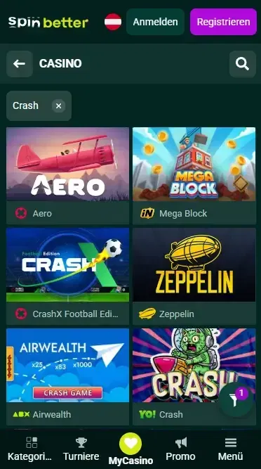 Spinbetter Österreich: Crash Games