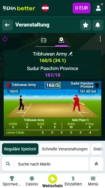 Spinbetter Österreich Live-Wetten auf Cricket
