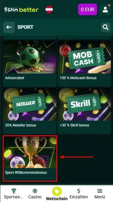 Spinbetter Österreich Willkommensbonus