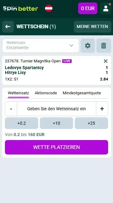 Spinbetter Österreich Eishockey Wettschein