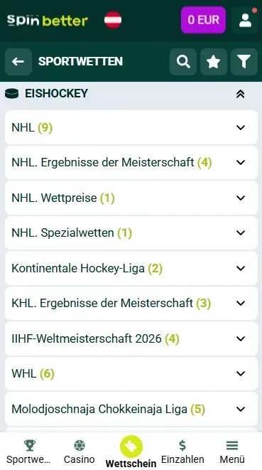 Spinbetter Österreich Eishockey-Events