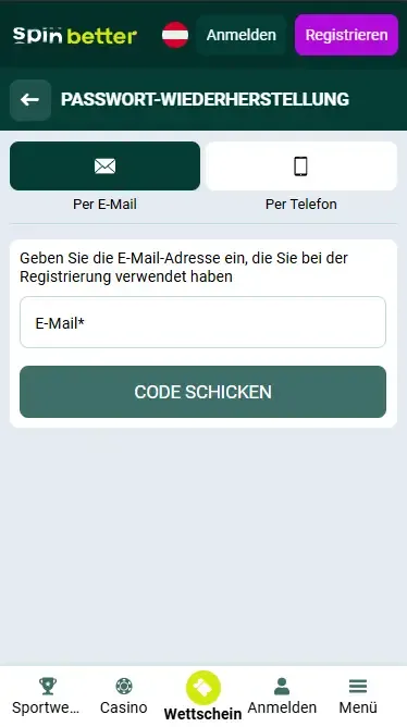 Passwort-Wiederherstellung per E-Mail in Österreich