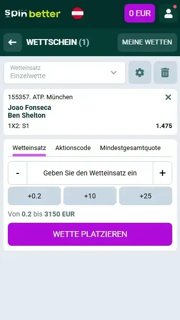 Spinbetter Österreich Wettschein