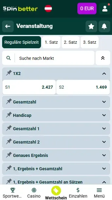 Spinbetter Österreich Volleyball Matchsieger