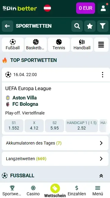 Spinbetter Österreich Sportwetten