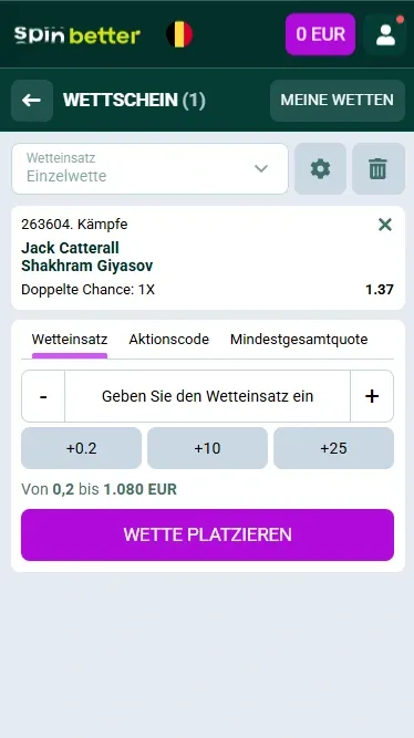 Wettschein Boxen Spinbetter