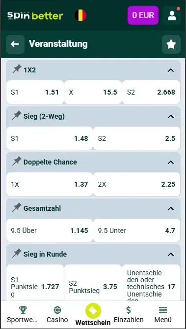 Boxmärkte Spinbetter Belgien