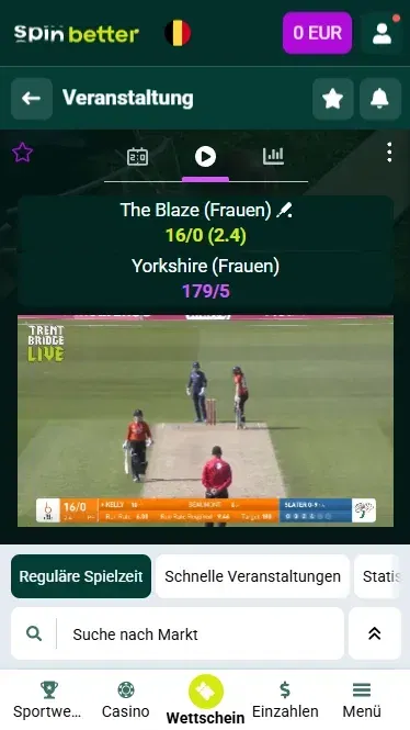 Spinbetter Belgien Live-Cricket-Wetten