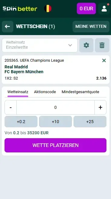 Wetten starten bei Spinbetter Belgien