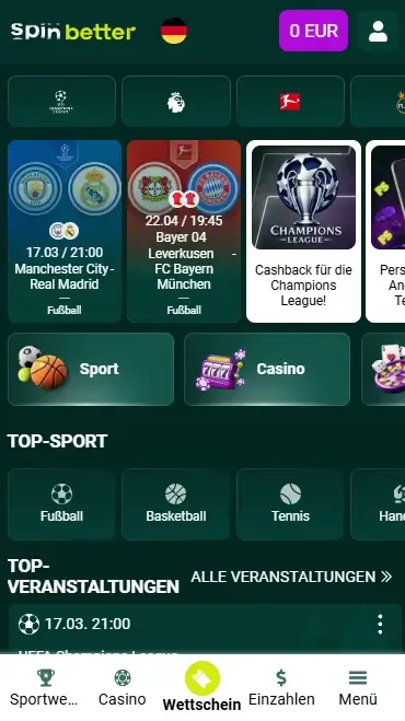 Spinbetter Deutsche App