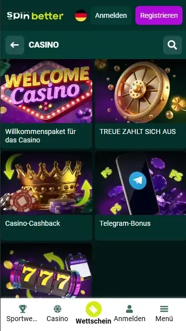 Spinbetter Deutschland: Laufende Casino-Boni