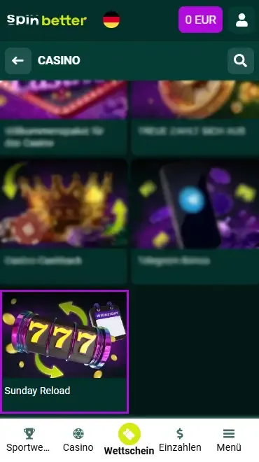 Spinbetter Casino-Einzahlungsbonus