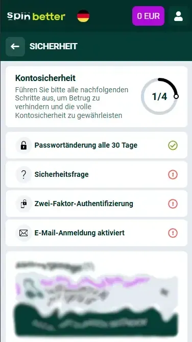 Spinbetter Deutschland Kontoschutz