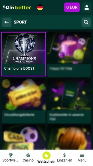 Saisonale und spezielle Boni bei Spinbetter DE