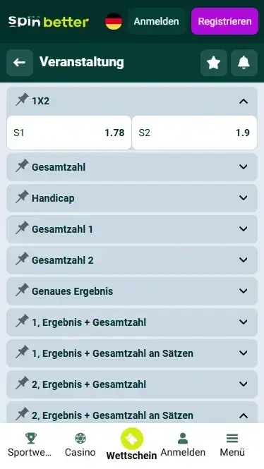 Spinbetter Deutschland Wettmärkte
