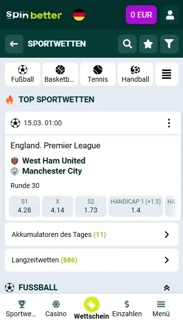 Spinbetter Deutschland Sportwetten