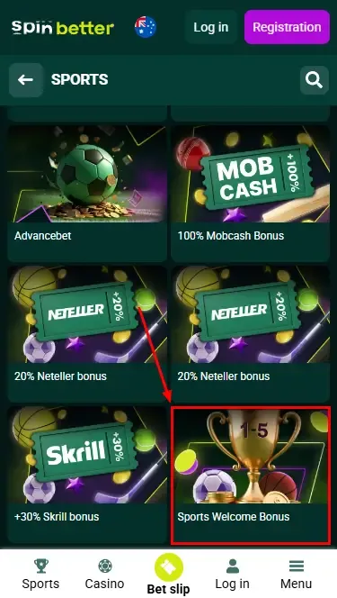 Spinbetter AU: Sports Betting Welcome Bonus