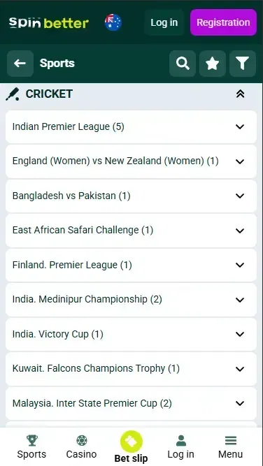 Spinbetter Australia Cricket Matches and Events