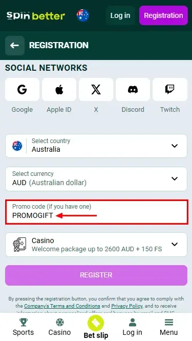 Spinbetter Australia Promo Code