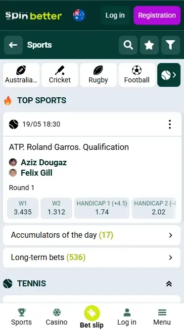 Spinbetter Australia Tennis Events