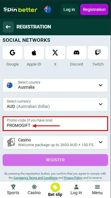 Spinbetter Australia Promo Code