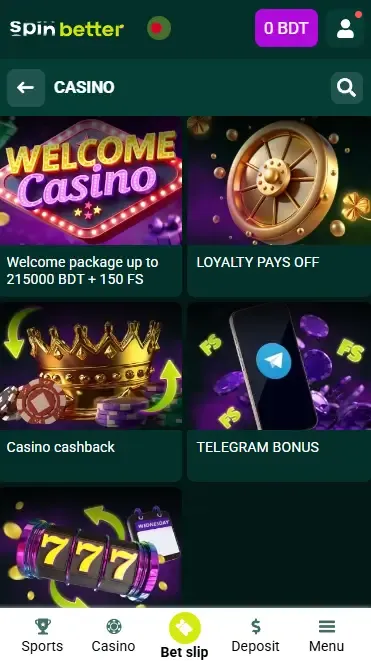 Spinbetter Casino Ongoing Bonuses in Bangladesh