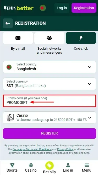 Spinbetter Bangladesh Promo Code