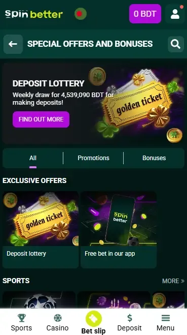 Spinbetter Bangladesh Deposit Bonuses