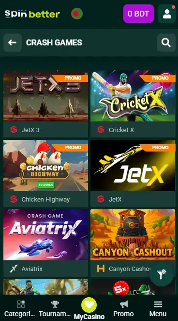 Spinbetter Bangladesh: Crash Games