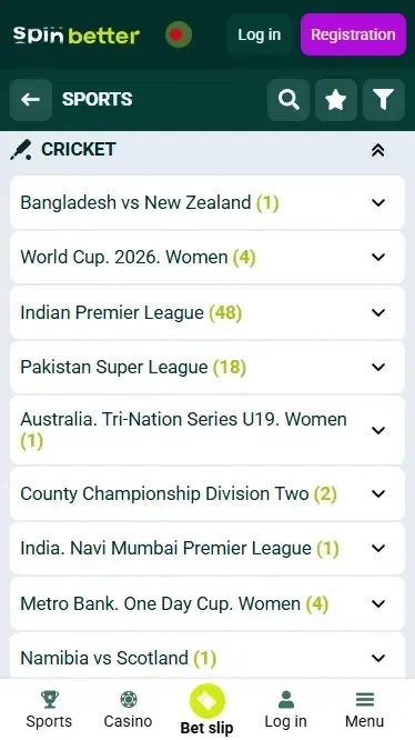 Spinbetter Bangladesh Cricket Matches and Events