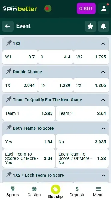 Spinbetter Betting Marketsr