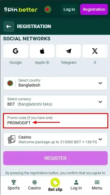 Spinbetter Bangladesh Promo Code