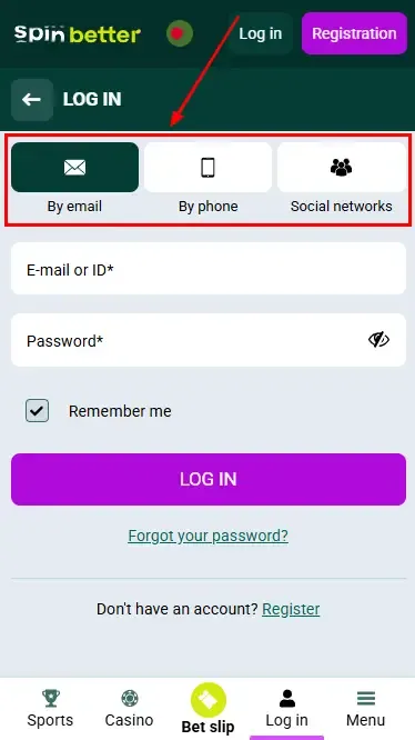 Spinbetter BD: Ways to Log In