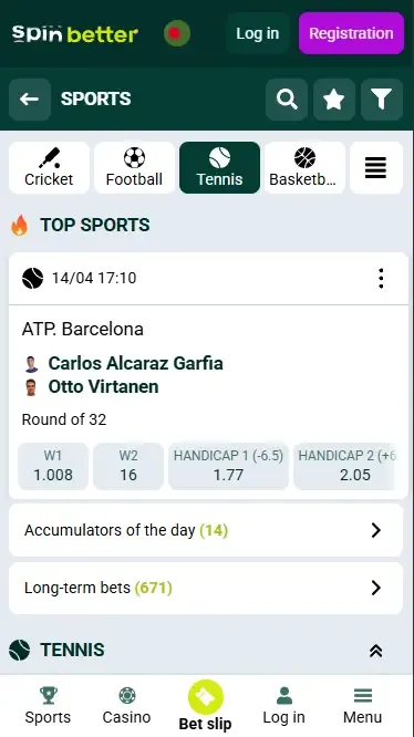 Spinbetter Bangladesh Tennis Events