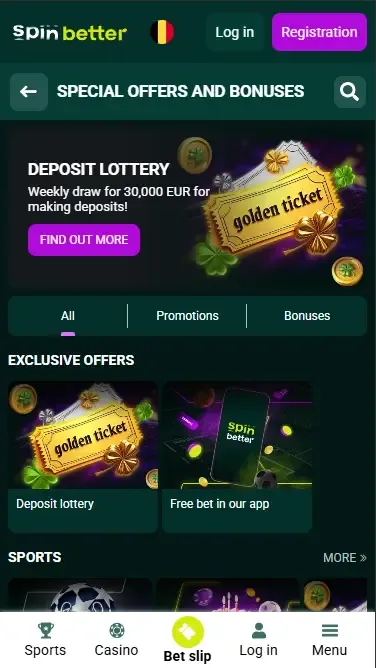 Spinbetter deposit bonus Belgium